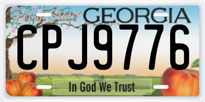 GA license plate CPJ9776