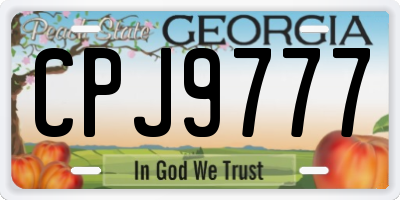 GA license plate CPJ9777