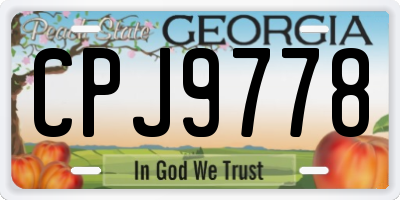 GA license plate CPJ9778