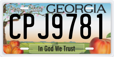 GA license plate CPJ9781
