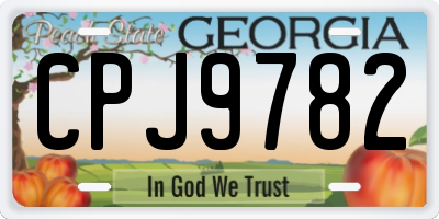 GA license plate CPJ9782