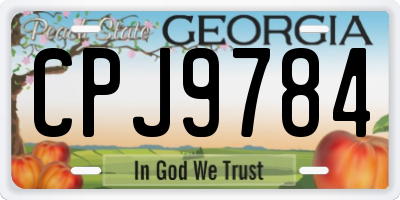 GA license plate CPJ9784