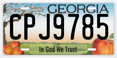 GA license plate CPJ9785