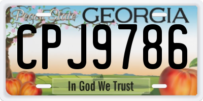 GA license plate CPJ9786