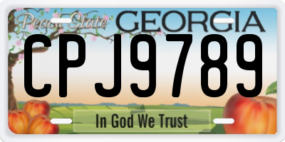 GA license plate CPJ9789