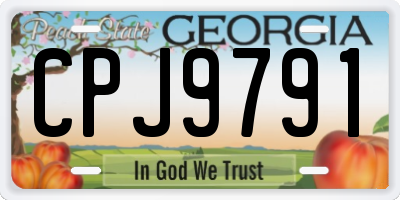 GA license plate CPJ9791