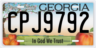 GA license plate CPJ9792