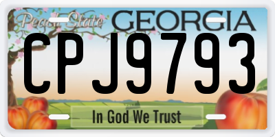 GA license plate CPJ9793