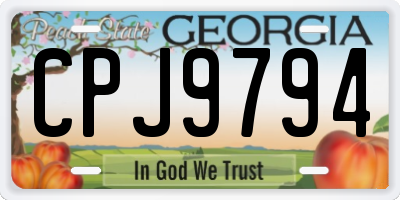 GA license plate CPJ9794