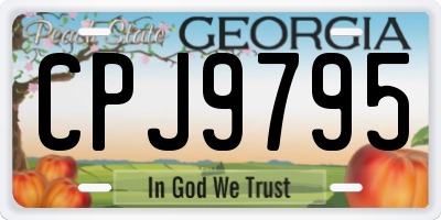 GA license plate CPJ9795