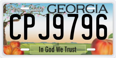 GA license plate CPJ9796