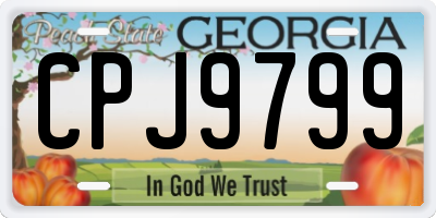GA license plate CPJ9799