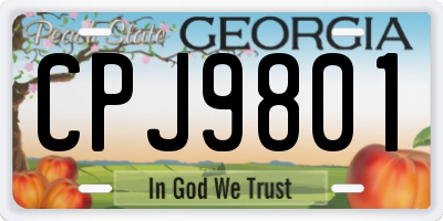 GA license plate CPJ9801