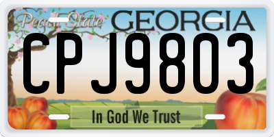 GA license plate CPJ9803