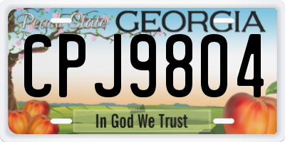 GA license plate CPJ9804
