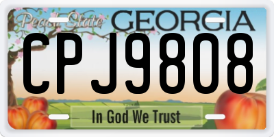GA license plate CPJ9808