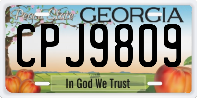 GA license plate CPJ9809