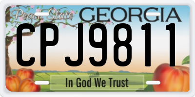 GA license plate CPJ9811