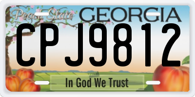 GA license plate CPJ9812