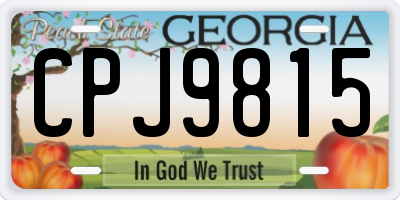 GA license plate CPJ9815
