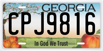 GA license plate CPJ9816