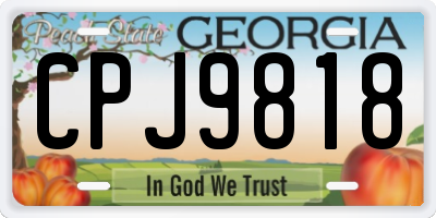 GA license plate CPJ9818