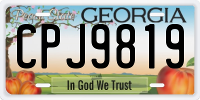 GA license plate CPJ9819