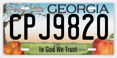 GA license plate CPJ9820