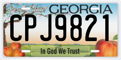 GA license plate CPJ9821