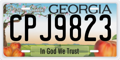 GA license plate CPJ9823
