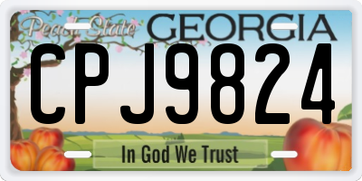 GA license plate CPJ9824