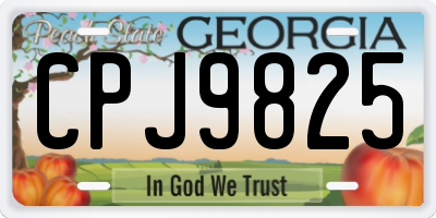 GA license plate CPJ9825