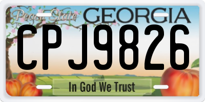 GA license plate CPJ9826
