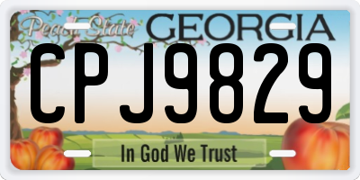 GA license plate CPJ9829