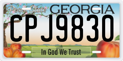 GA license plate CPJ9830