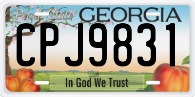 GA license plate CPJ9831
