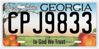 GA license plate CPJ9833