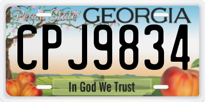 GA license plate CPJ9834