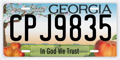 GA license plate CPJ9835