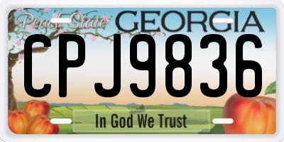 GA license plate CPJ9836