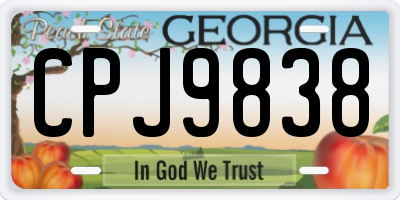 GA license plate CPJ9838