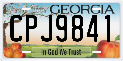 GA license plate CPJ9841