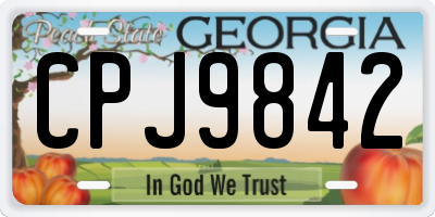 GA license plate CPJ9842
