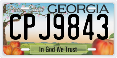 GA license plate CPJ9843