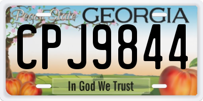 GA license plate CPJ9844