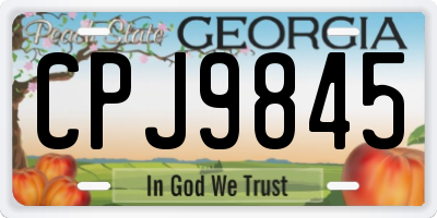 GA license plate CPJ9845