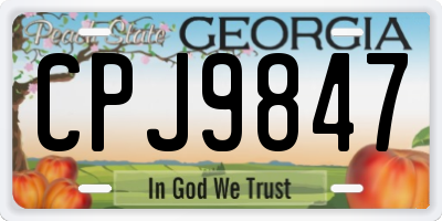 GA license plate CPJ9847