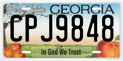GA license plate CPJ9848
