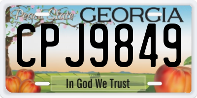 GA license plate CPJ9849