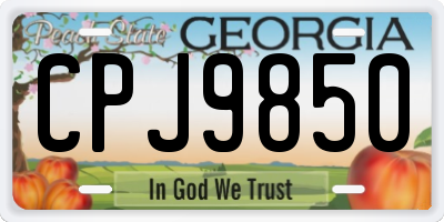 GA license plate CPJ9850